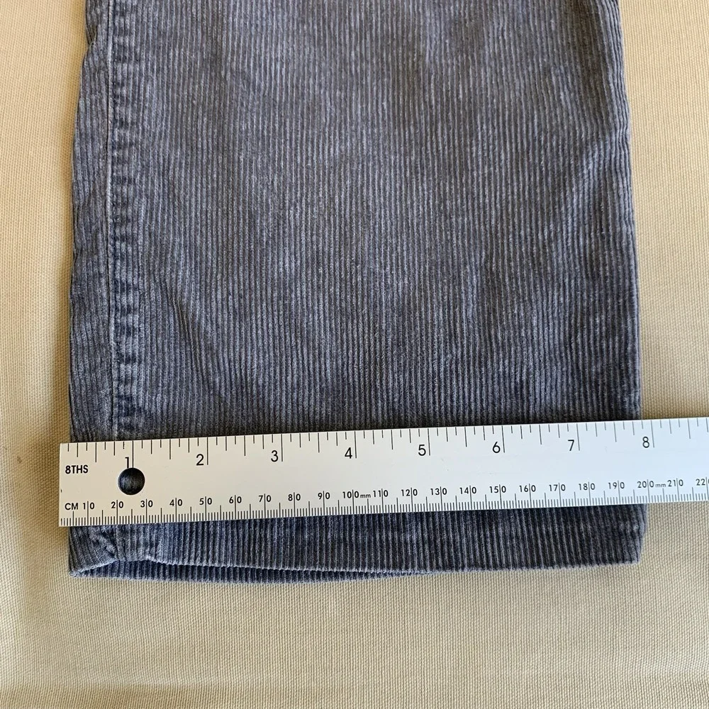 IZOD Corduroy Pants Mens Straight‎ Fit Charcoal Grey 34x32 Cotton Stretch Preppy